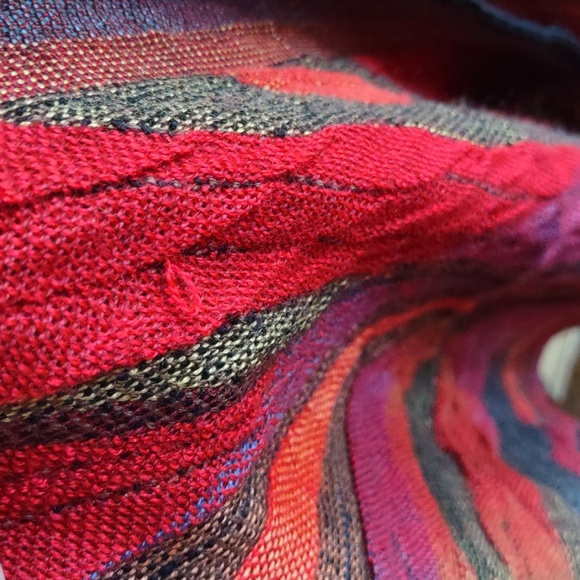 Rhonda Stark Wrap Shawl Poncho Red Orange Rust Tones One Size Fits All - Picture 5 of 5